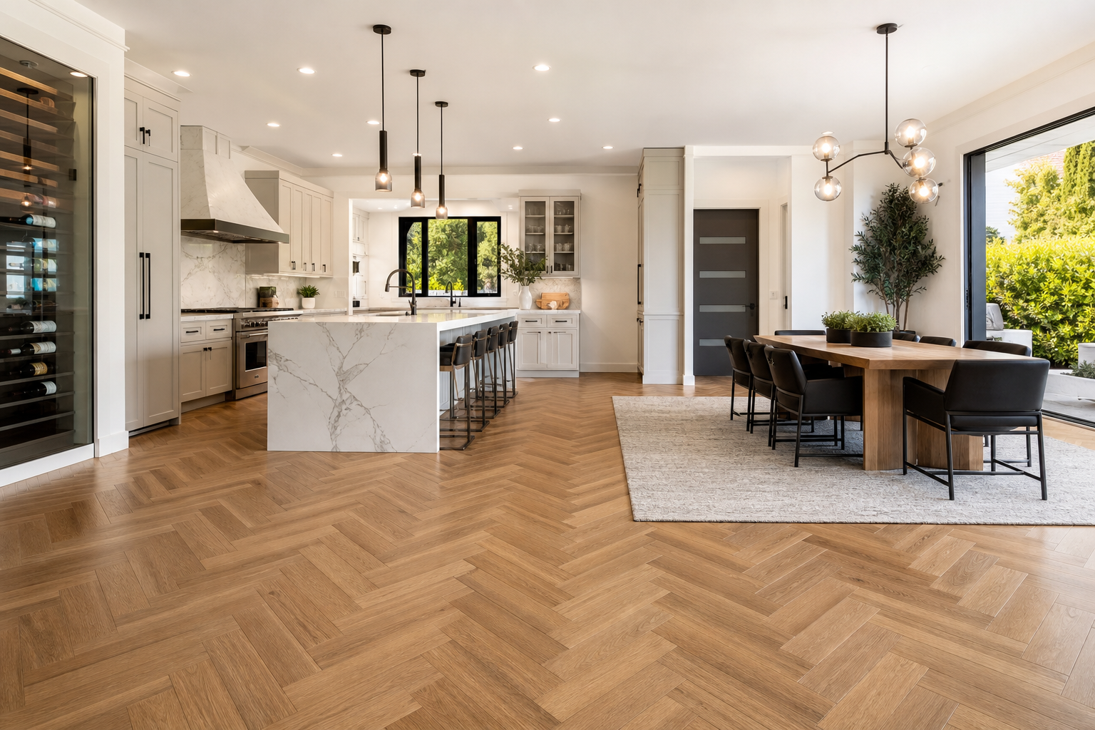 Custom hardwood floor installation